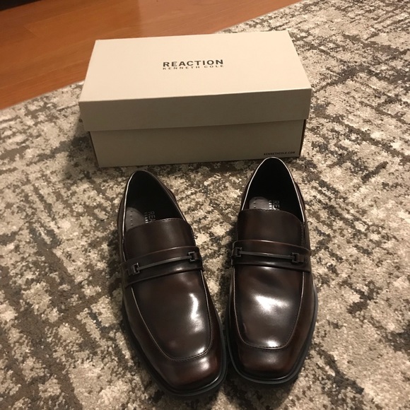 Kenneth Cole Reaction Brown Leather Settle Loafers - Picture 3 of 8